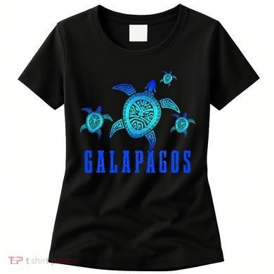 Galapagos Islands Sea Turtle Tribal Pattern Scuba Diving Women's T-Shirt