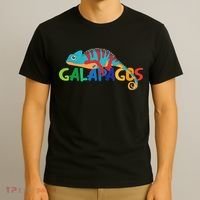 Galapagos Islands Summer Colorful Chameleon Exotic Animal T-Shirt thumb 3