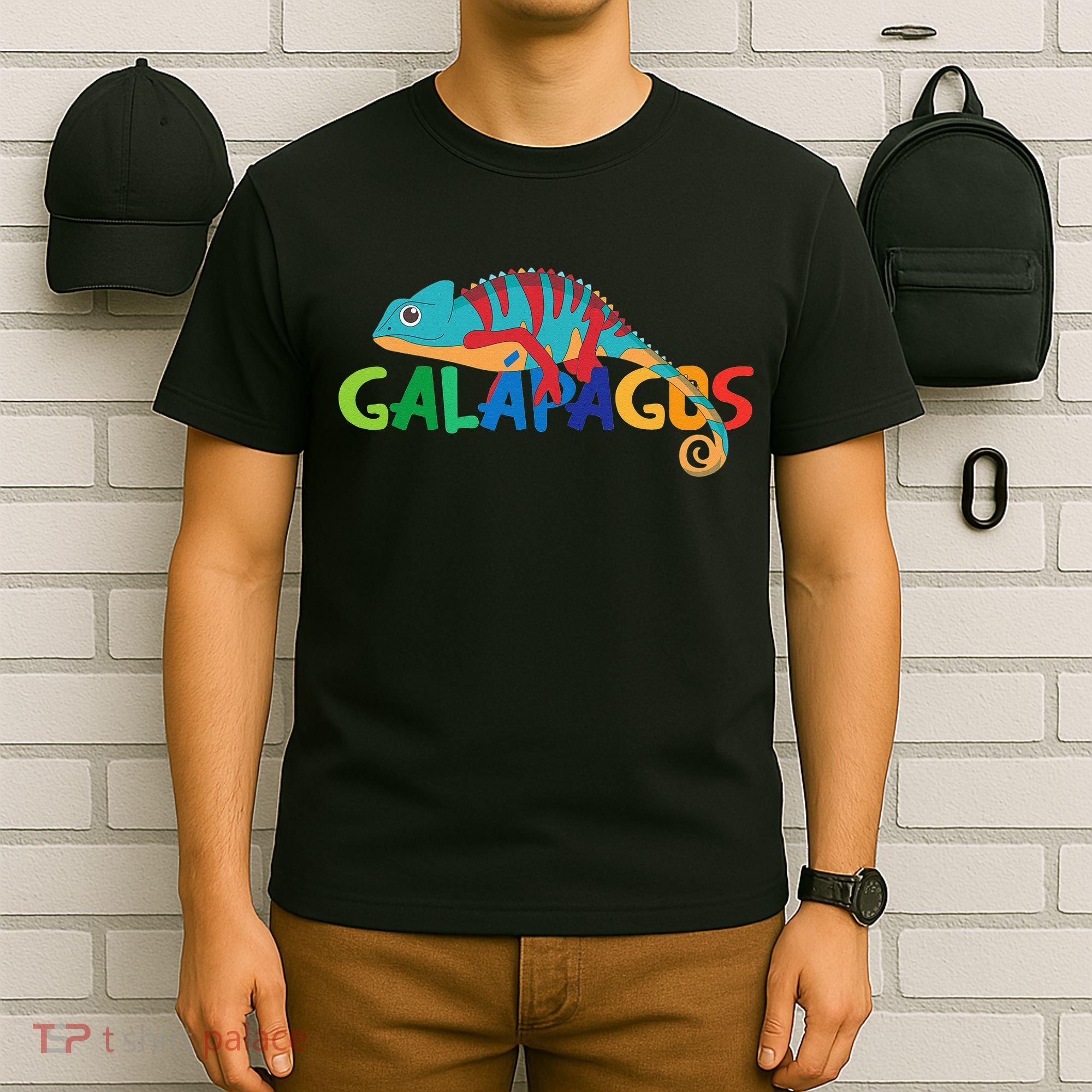 Galapagos Islands Summer Colorful Chameleon Exotic Animal T-Shirt