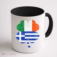 Greek Irish Shamrock Greece Ireland Flag St. Patrick's Day Coffee Mug thumb 1