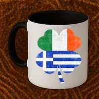 Greek Irish Shamrock Greece Ireland Flag St. Patrick's Day Coffee Mug thumb 2
