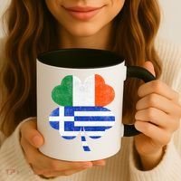 Greek Irish Shamrock Greece Ireland Flag St. Patrick's Day Coffee Mug thumb 3