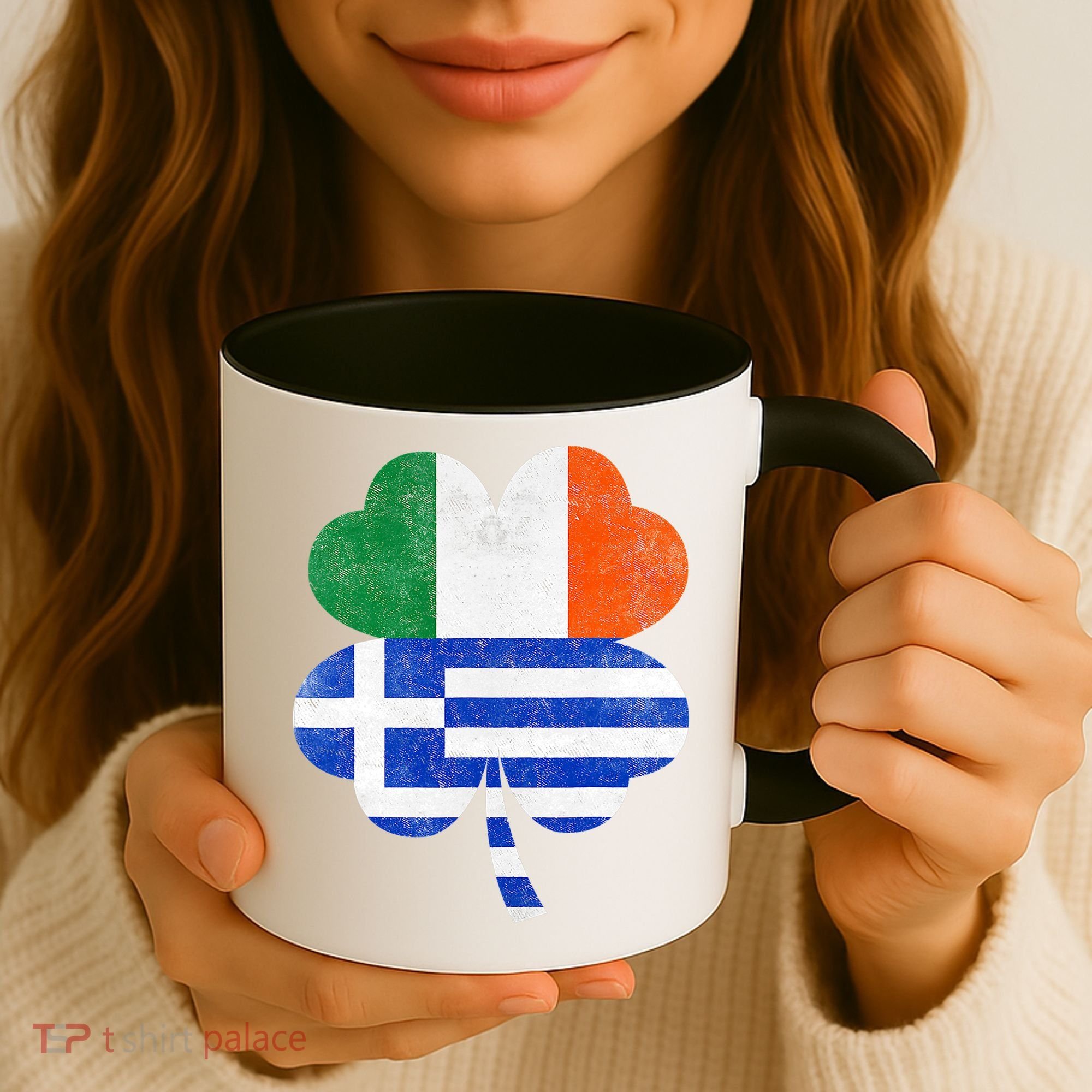 Greek Irish Shamrock Greece Ireland Flag St. Patrick's Day Coffee Mug