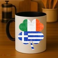 Greek Irish Shamrock Greece Ireland Flag St. Patrick's Day Coffee Mug thumb 4