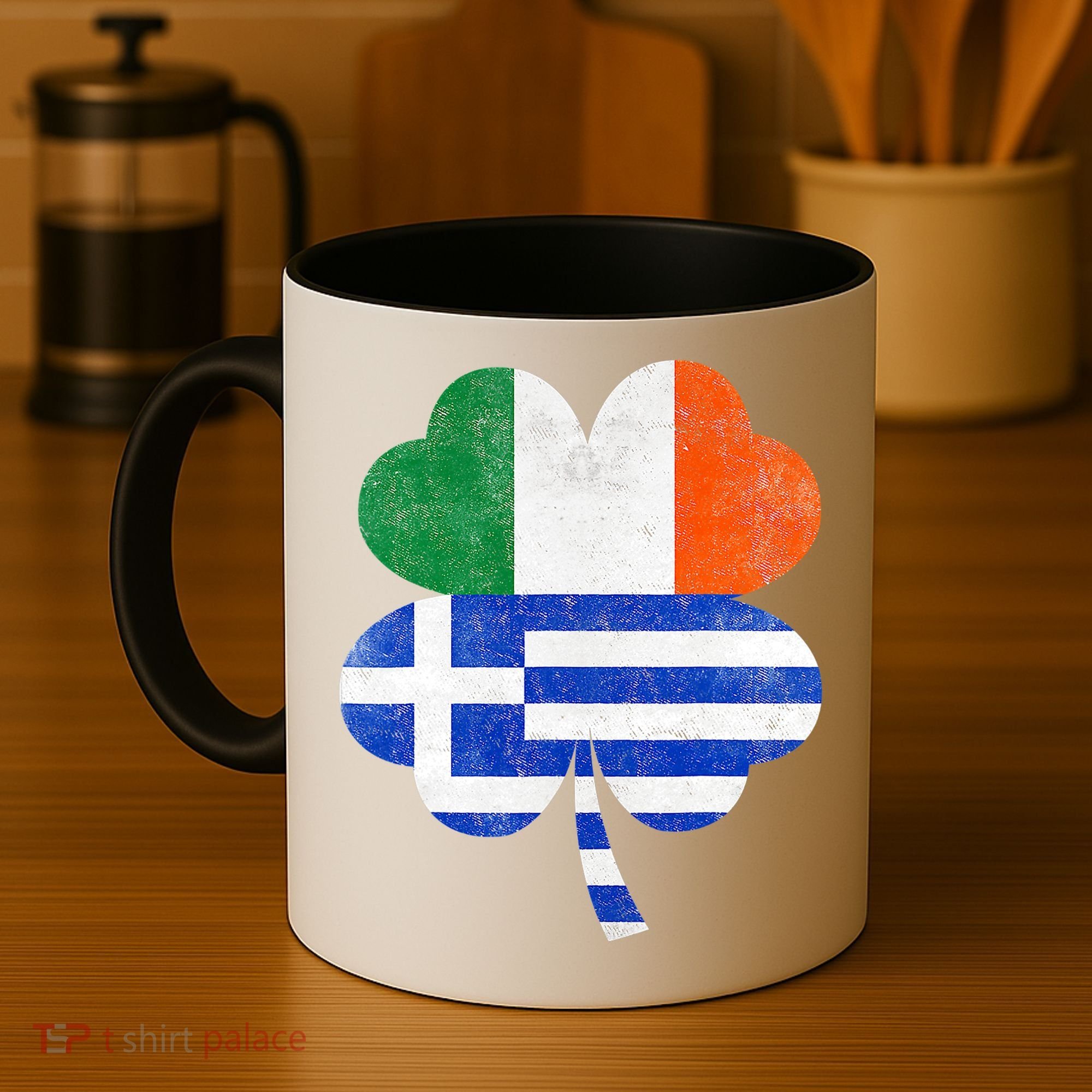 Greek Irish Shamrock Greece Ireland Flag St. Patrick's Day Coffee Mug