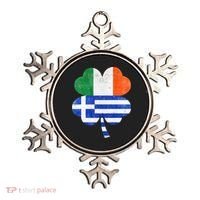 Greek Irish Shamrock Greece Ireland Flag St. Patrick's Day Ornament thumb 0