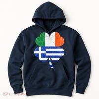 Greek Irish Shamrock Greece Ireland Flag St. Patrick's Day Hoodie thumb 0