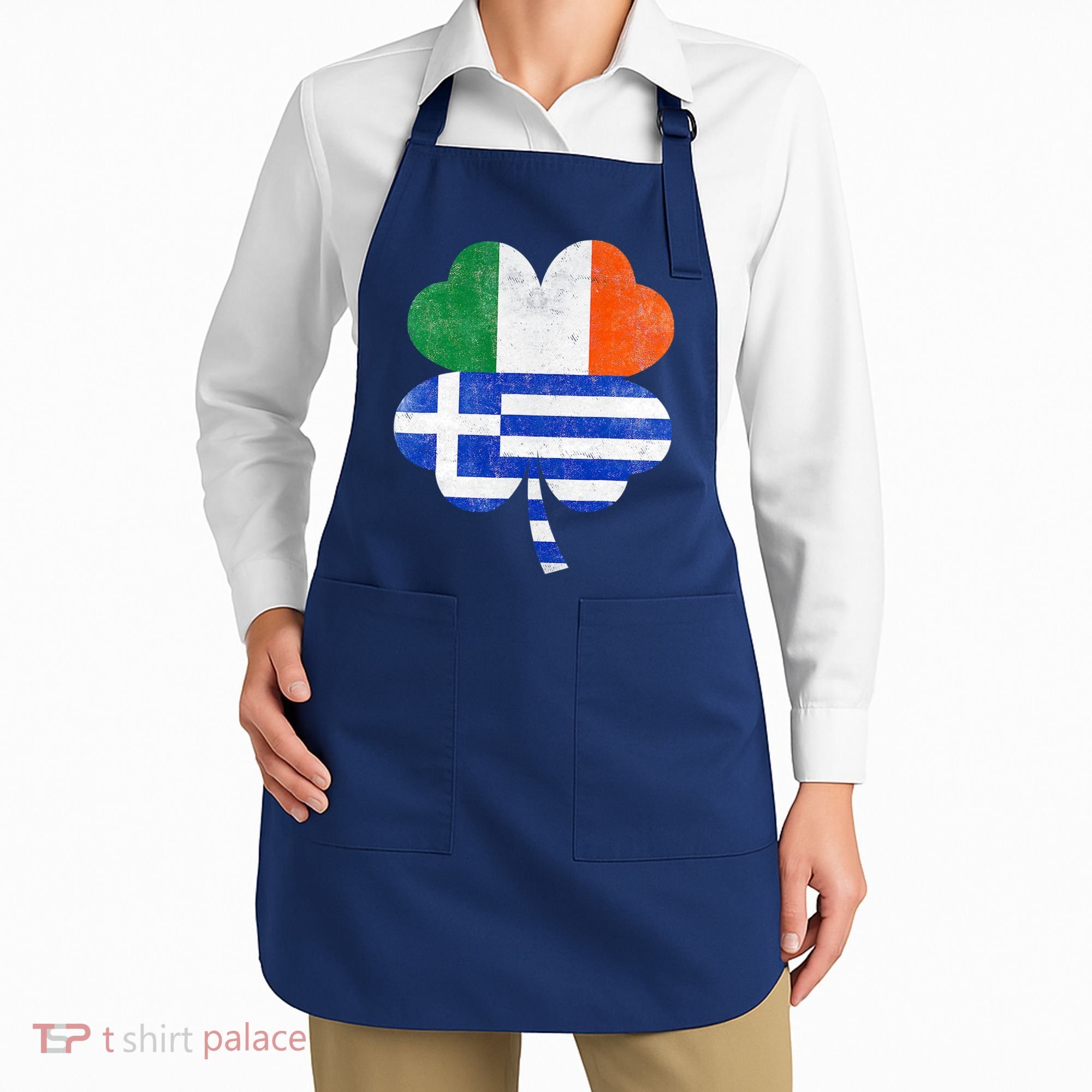 Greek Irish Shamrock Greece Ireland Flag St. Patrick's Day Apron