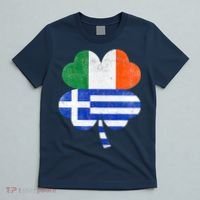 Greek Irish Shamrock Greece Ireland Flag St. Patrick's Day T-Shirt thumb 5