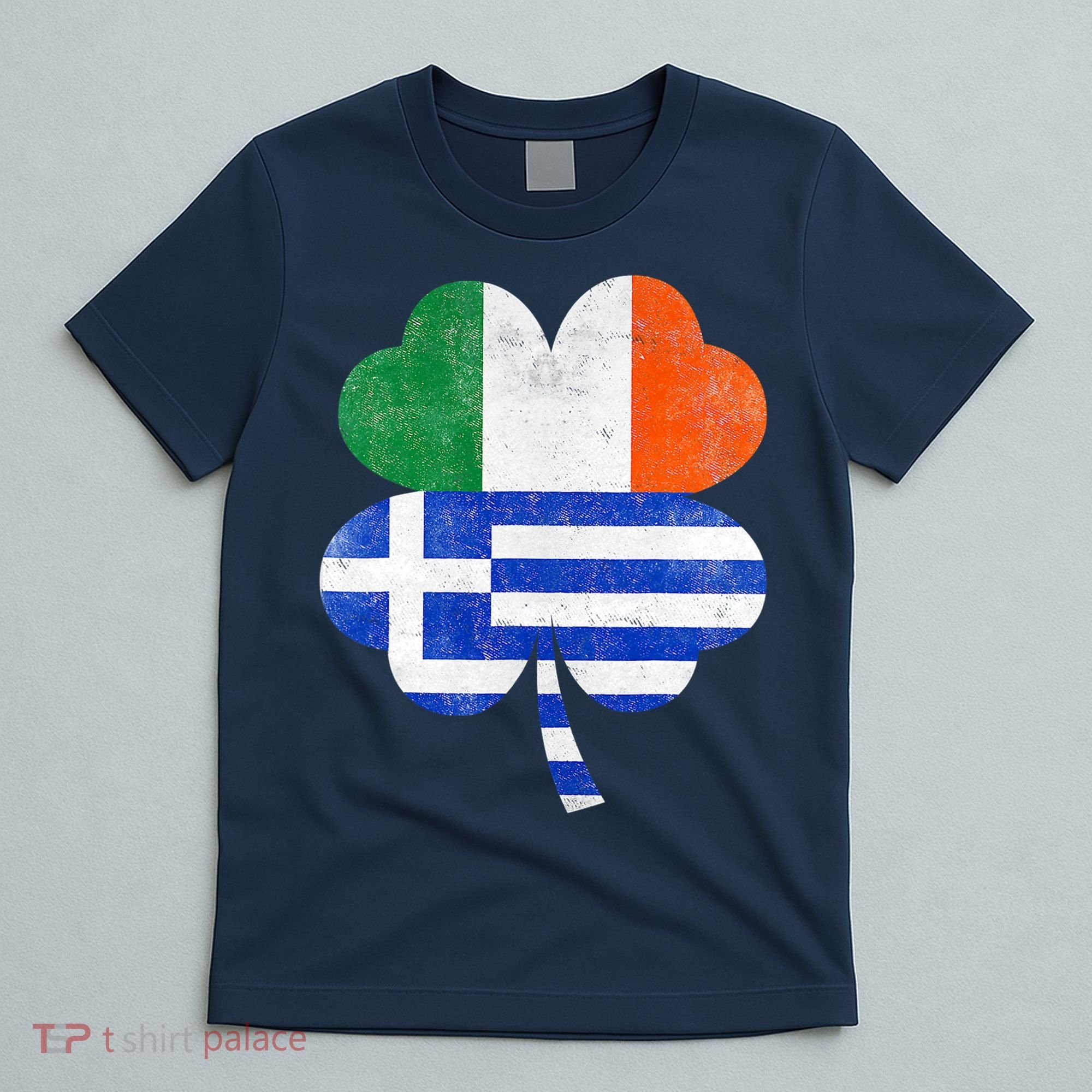 Greek Irish Shamrock Greece Ireland Flag St. Patrick's Day T-Shirt