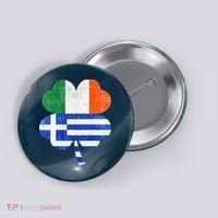 Greek Irish Shamrock Greece Ireland Flag St. Patrick's Day Button thumb 0