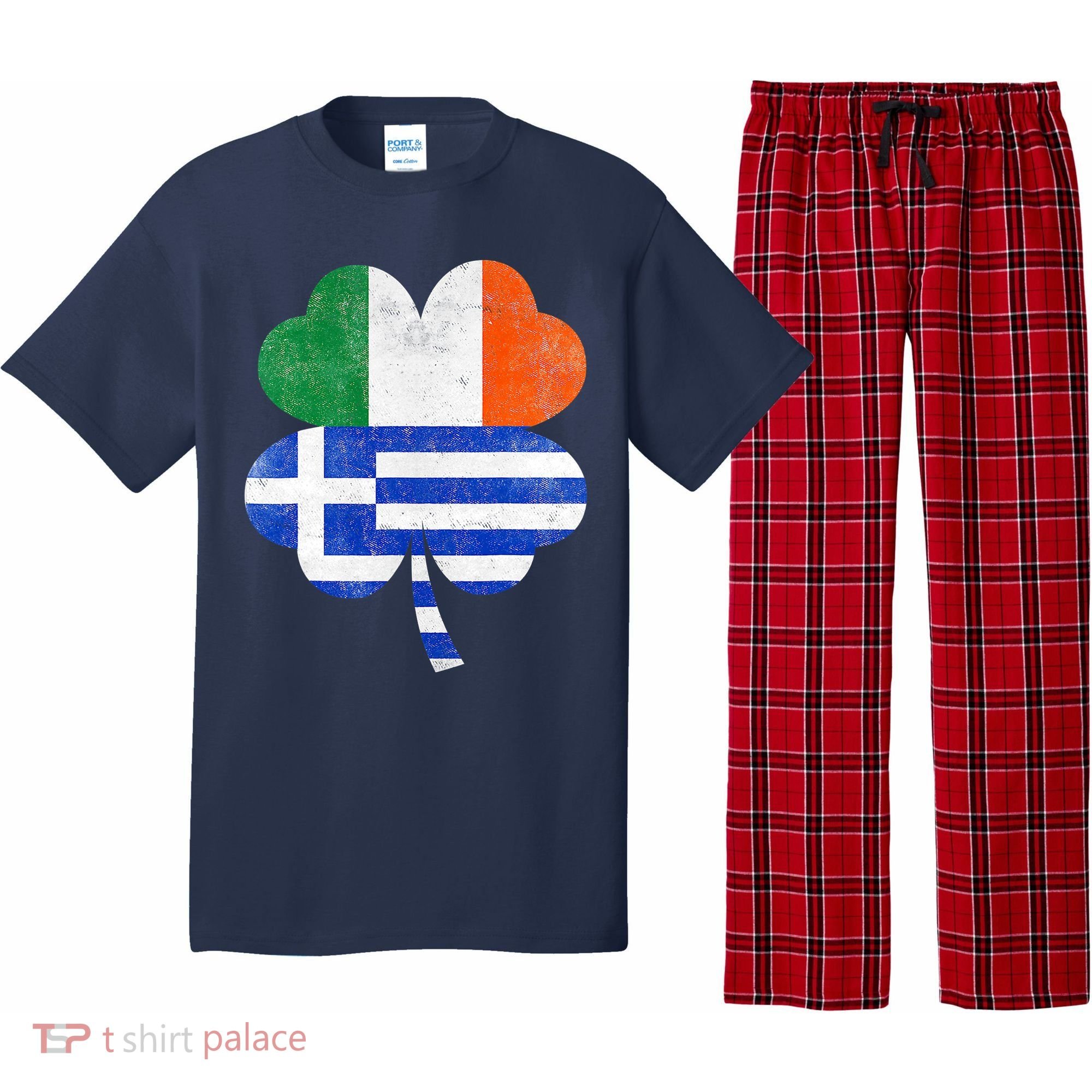Greek Irish Shamrock Greece Ireland Flag St. Patrick's Day Pajama Set