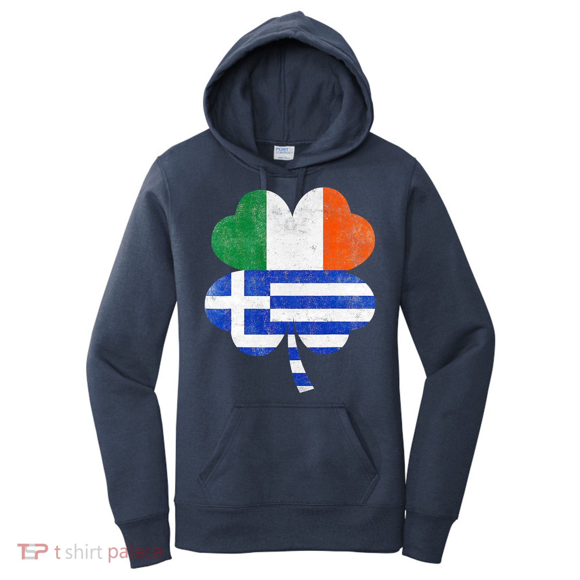 Greek Irish Shamrock Greece Ireland Flag St. Patrick's Day Women's Hoodie