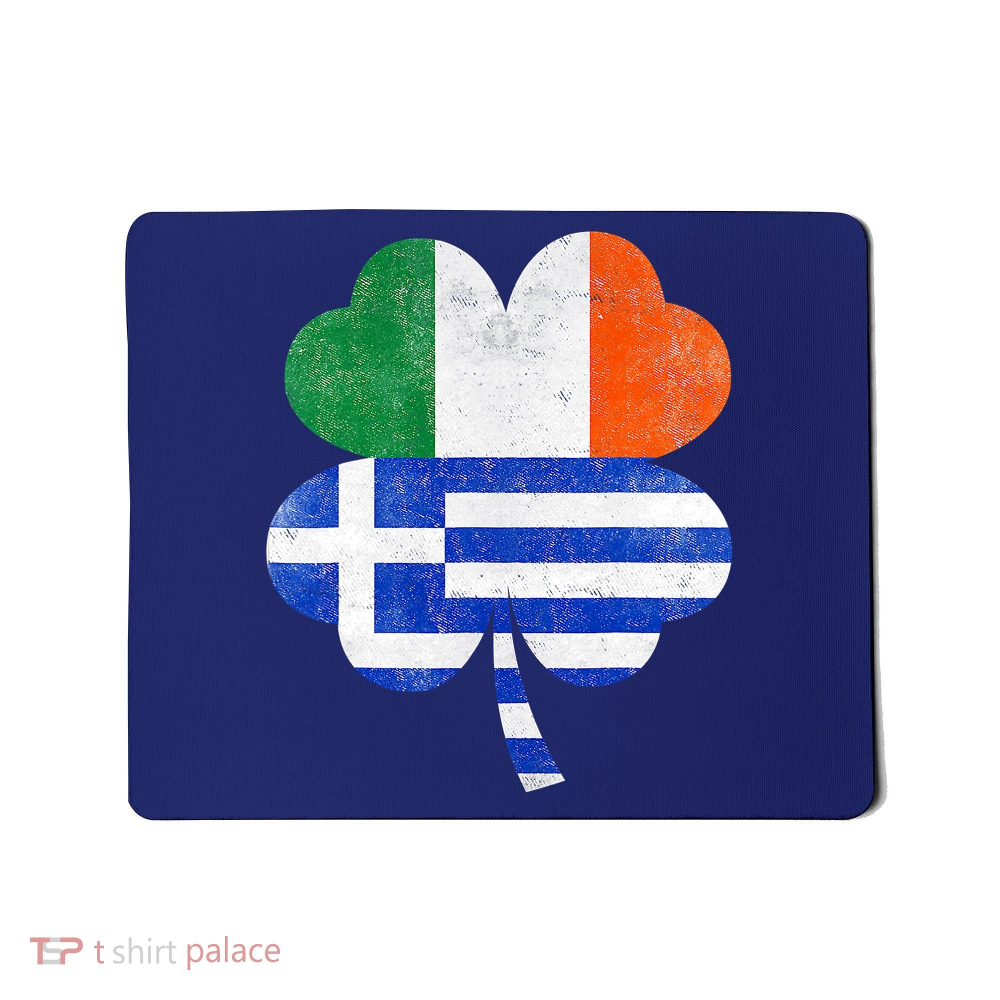 Greek Irish Shamrock Greece Ireland Flag St. Patrick's Day Mousepad