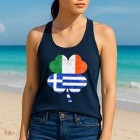 Greek Irish Shamrock Greece Ireland Flag St. Patrick's Day Women's Tank Top thumb 2