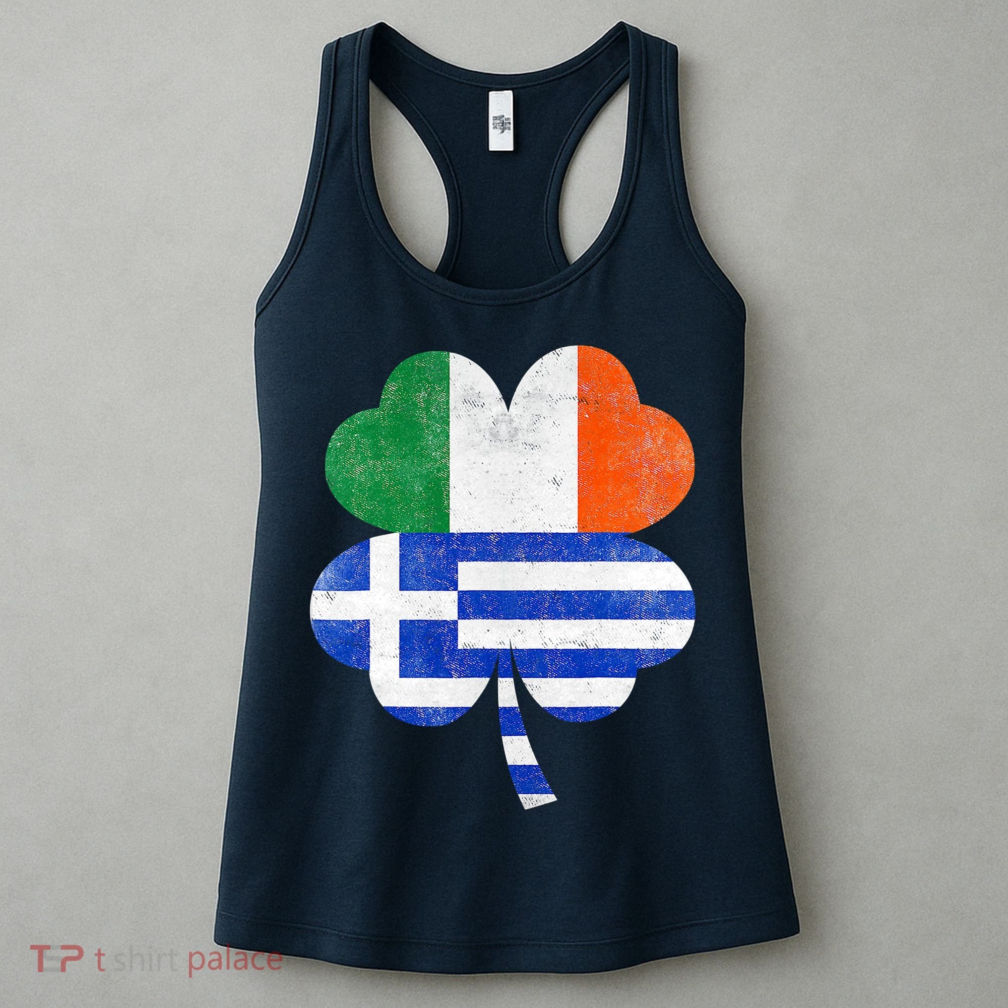 Greek Irish Shamrock Greece Ireland Flag St. Patrick's Day Women's Tank Top