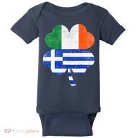 Greek Irish Shamrock Greece Ireland Flag St. Patrick's Day Baby Bodysuit thumb 0