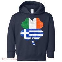 Greek Irish Shamrock Greece Ireland Flag St. Patrick's Day Toddler Hoodie thumb 0