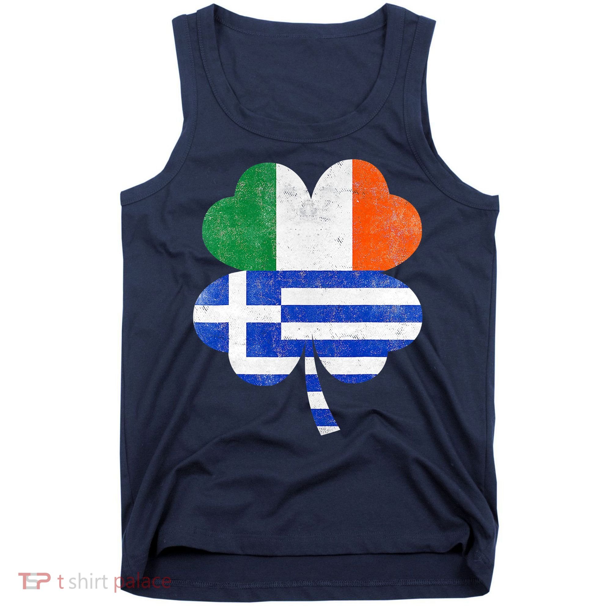Greek Irish Shamrock Greece Ireland Flag St. Patrick's Day Tank Top