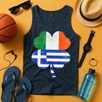 Greek Irish Shamrock Greece Ireland Flag St. Patrick's Day Tank Top thumb 4