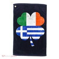 Greek Irish Shamrock Greece Ireland Flag St. Patrick's Day Golf Towel thumb 0