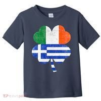 Greek Irish Shamrock Greece Ireland Flag St. Patrick's Day Toddler T-Shirt thumb 0