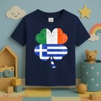 Greek Irish Shamrock Greece Ireland Flag St. Patrick's Day Toddler T-Shirt thumb 3