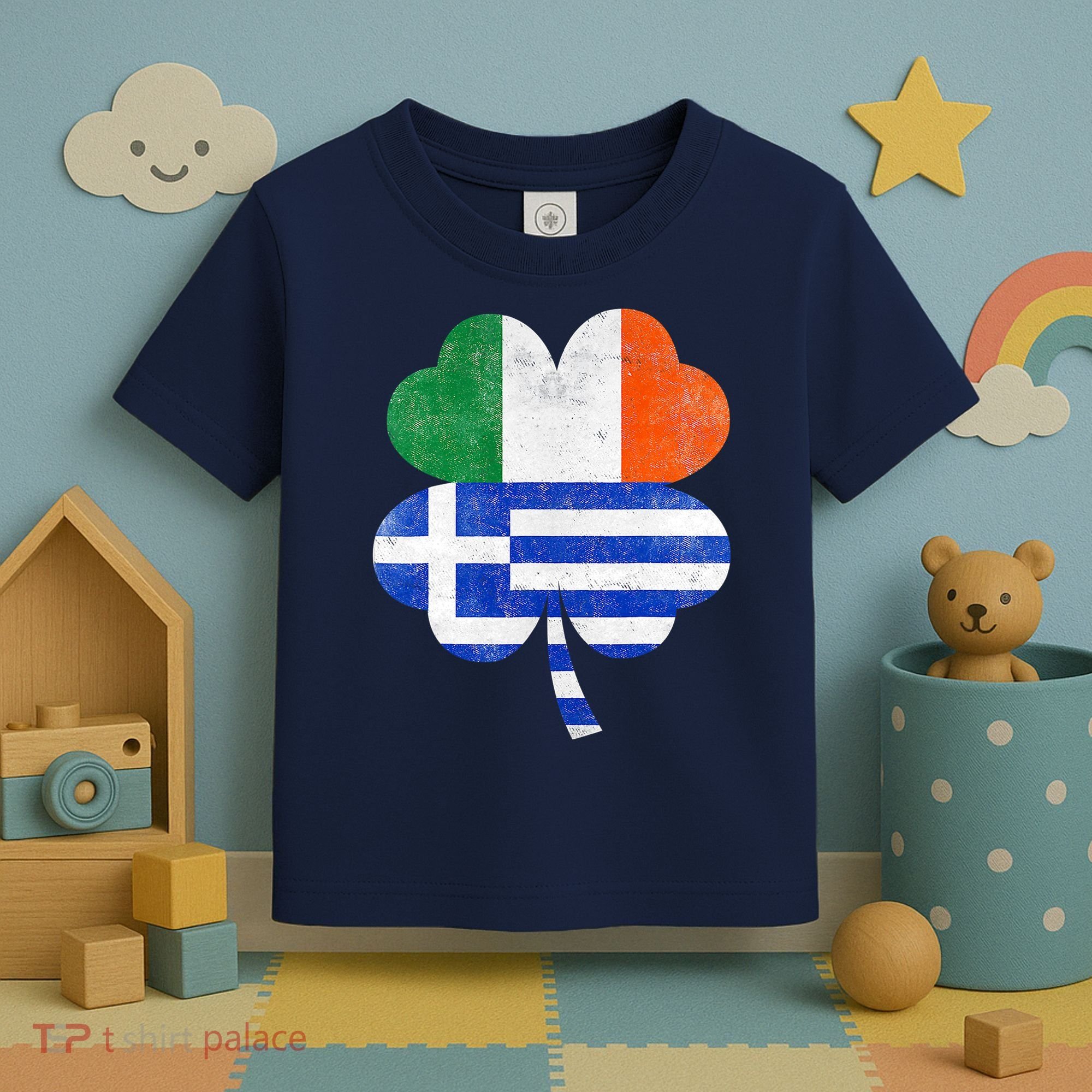 Greek Irish Shamrock Greece Ireland Flag St. Patrick's Day Toddler T-Shirt