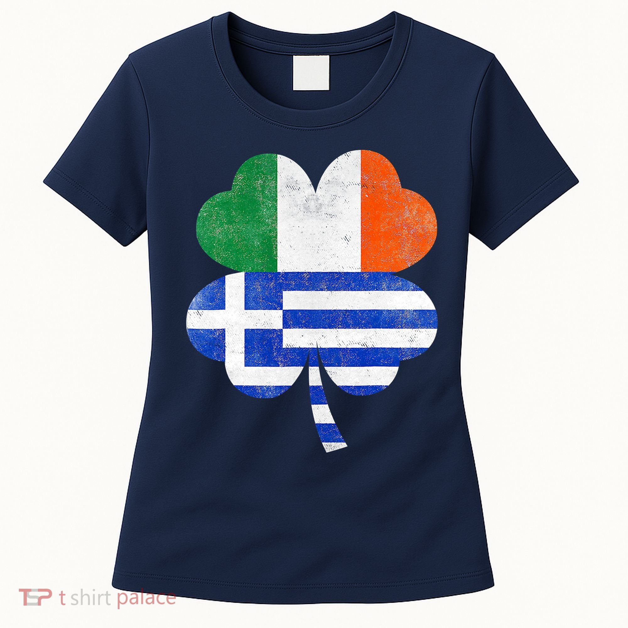Greek Irish Shamrock Greece Ireland Flag St. Patrick's Day Women's T-Shirt