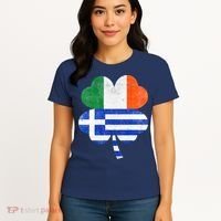 Greek Irish Shamrock Greece Ireland Flag St. Patrick's Day Women's T-Shirt thumb 4