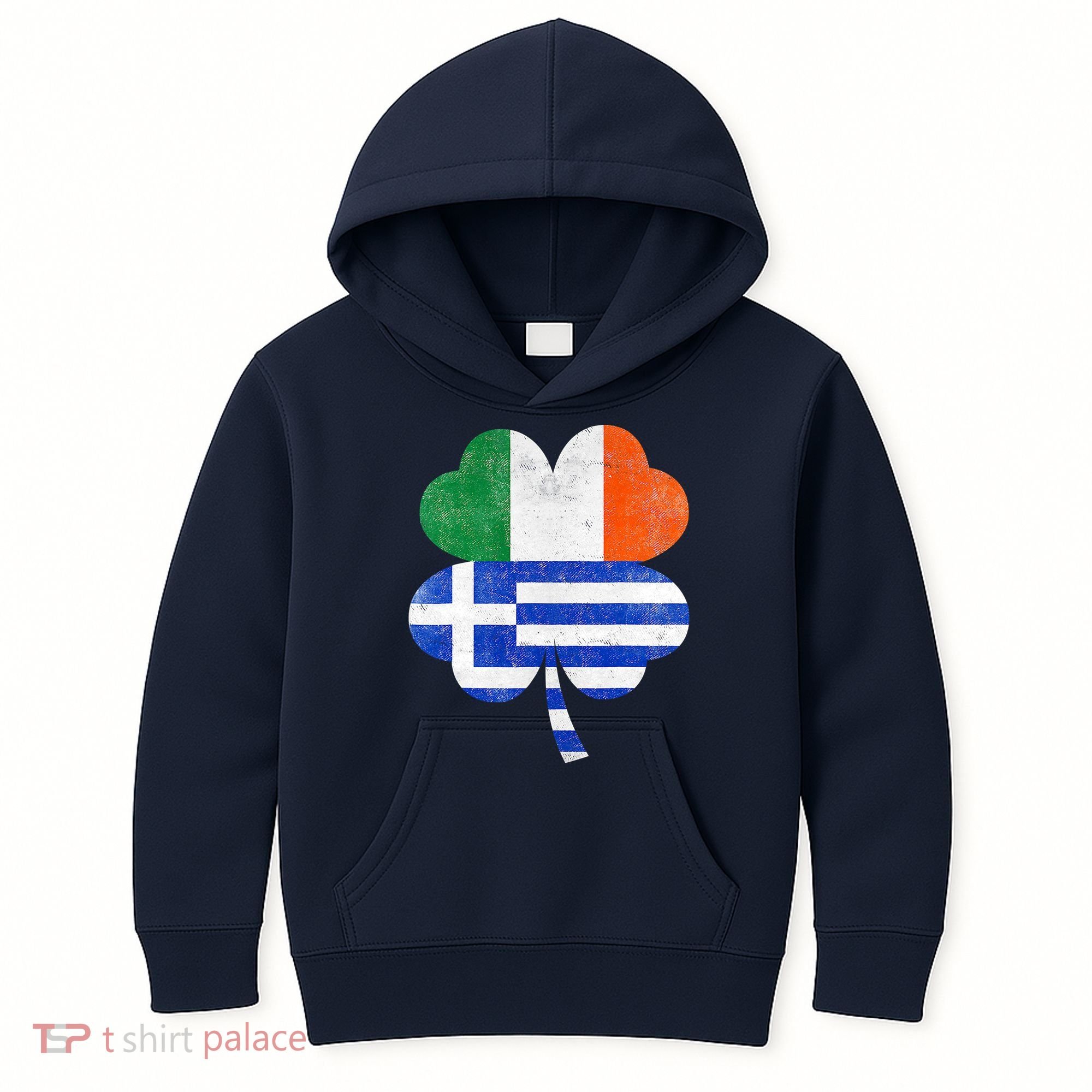 Greek Irish Shamrock Greece Ireland Flag St. Patrick's Day Kids Hoodie
