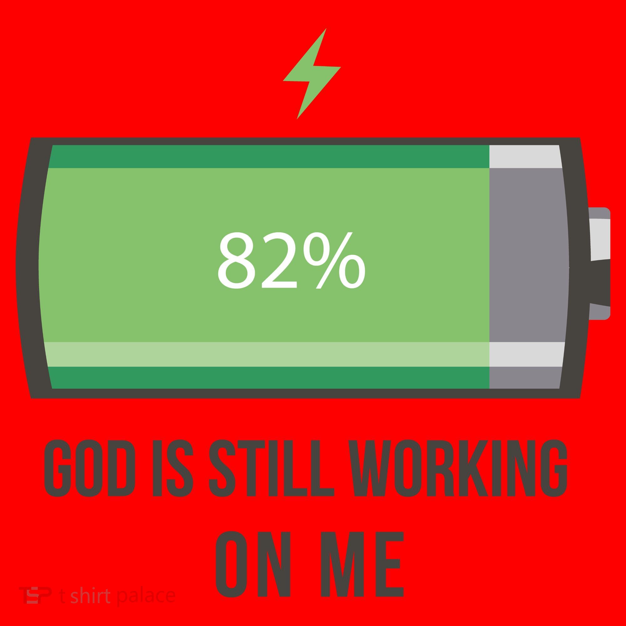 God Is Still Working On Me Battery Loading Santa Hat