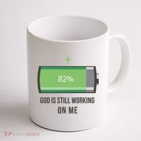 God Is Still Working On Me Battery Loading Coffee Mug thumb 1