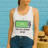 God Is Still Working On Me Battery Loading Women's Tank Top thumb 2