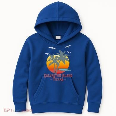 Galveston Island Texas Vintage Beach Souvenir Meaningful Gift Kids Hoodie