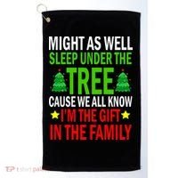 Gift In The Family Funny Christmas Holiday Golf Towel thumb 0