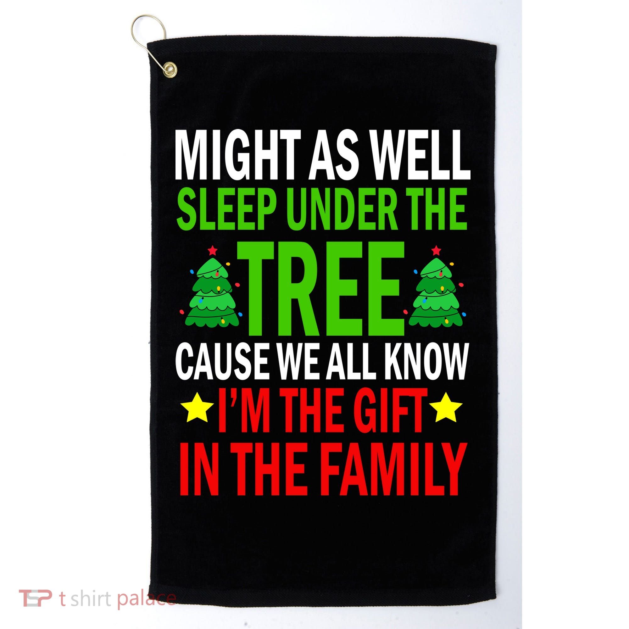 Gift In The Family Funny Christmas Holiday Golf Towel