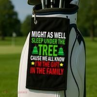 Gift In The Family Funny Christmas Holiday Golf Towel thumb 2