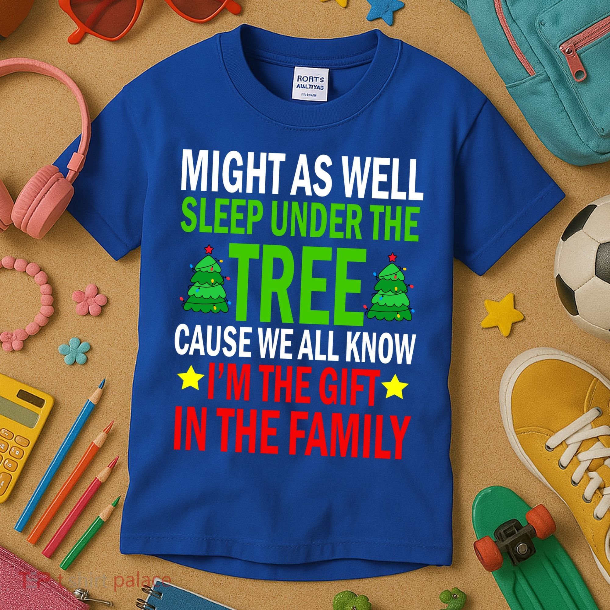 Gift In The Family Funny Christmas Holiday Kids T-Shirt