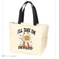 Groovy Ill Take Em Deviled Thanksgiving Funny Egg Tote Bag thumb 3