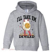 Groovy Ill Take Em Deviled Thanksgiving Funny Egg Toddler Hoodie thumb 0