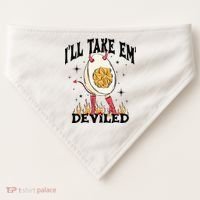 Groovy Ill Take Em Deviled Thanksgiving Funny Egg USA-Made Doggie Bandana thumb 0