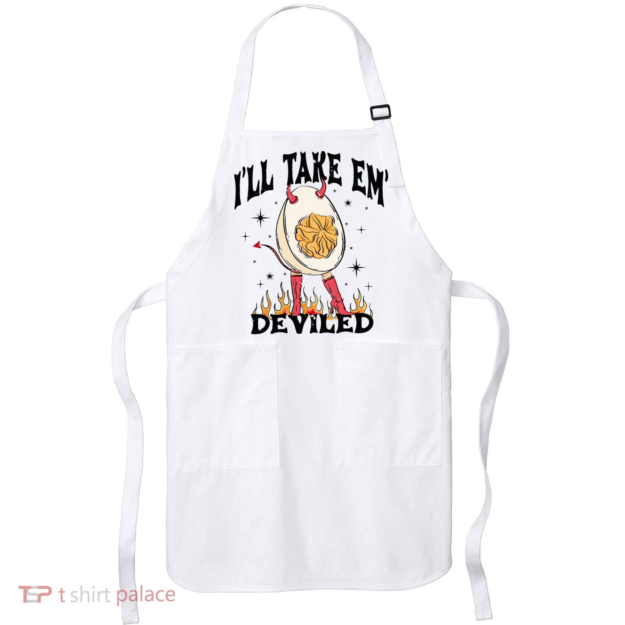 Groovy Ill Take Em Deviled Thanksgiving Funny Egg Apron