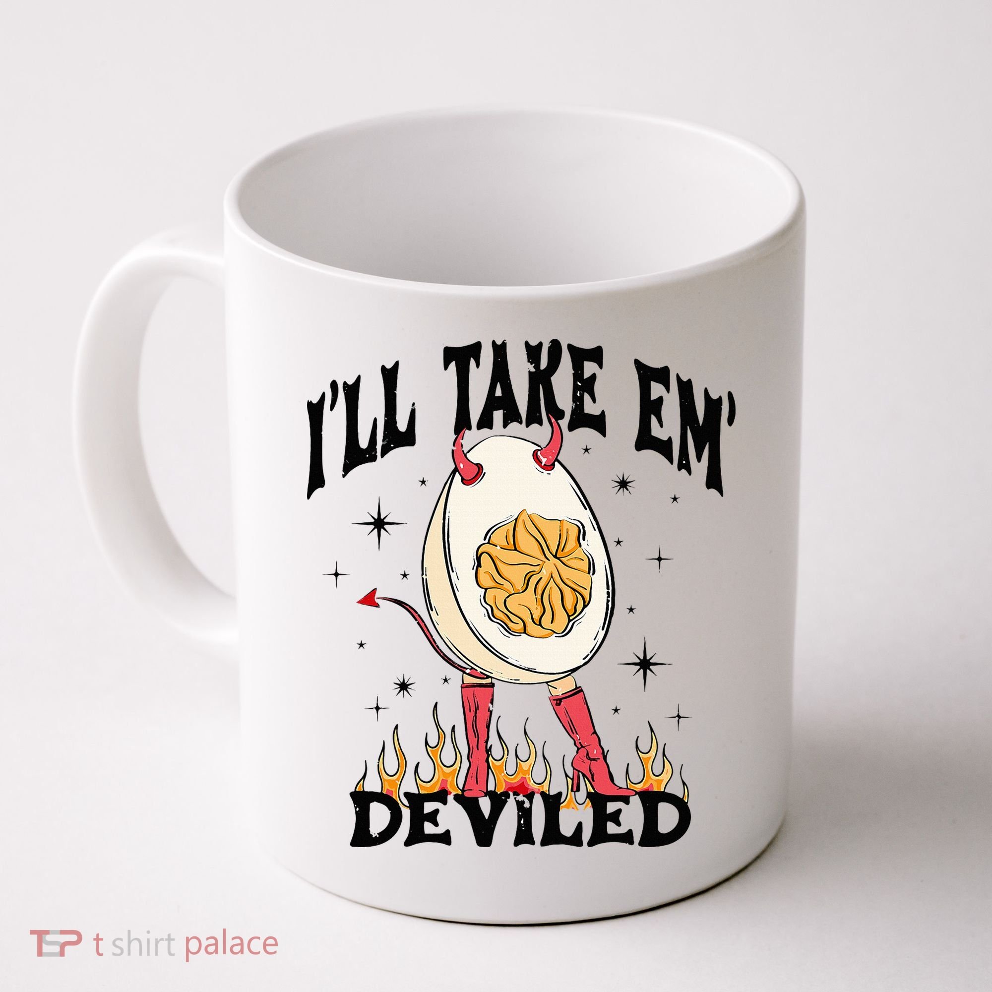 Groovy Ill Take Em Deviled Thanksgiving Funny Egg Coffee Mug