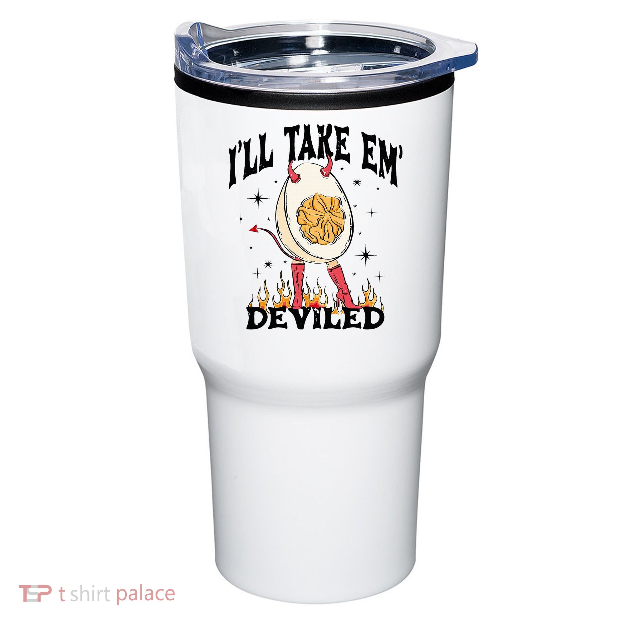 Groovy Ill Take Em Deviled Thanksgiving Funny Egg Tumbler
