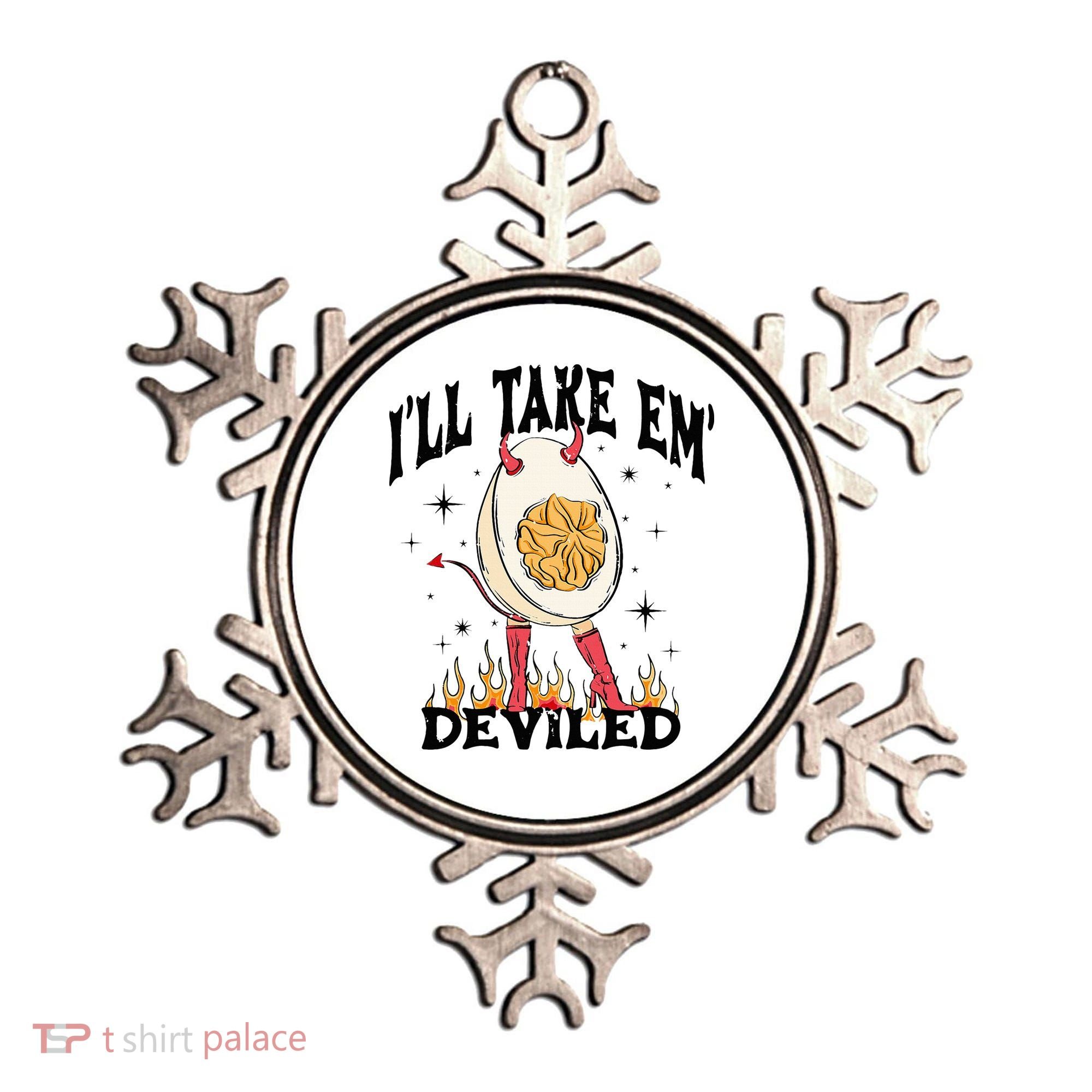 Groovy Ill Take Em Deviled Thanksgiving Funny Egg Ornament