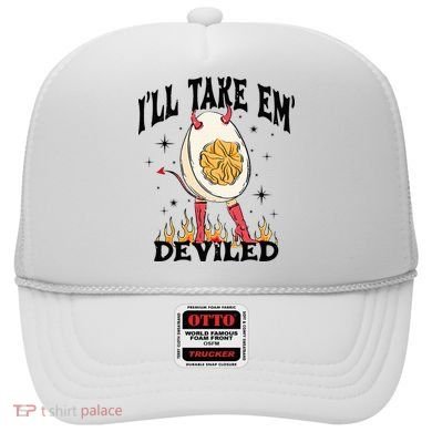Groovy Ill Take Em Deviled Thanksgiving Funny Egg Hat
