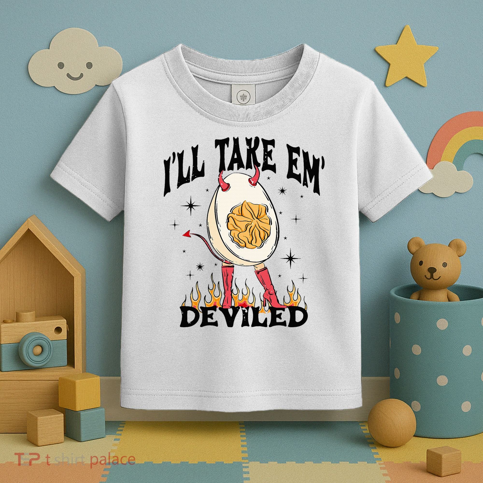 Groovy Ill Take Em Deviled Thanksgiving Funny Egg Toddler T-Shirt