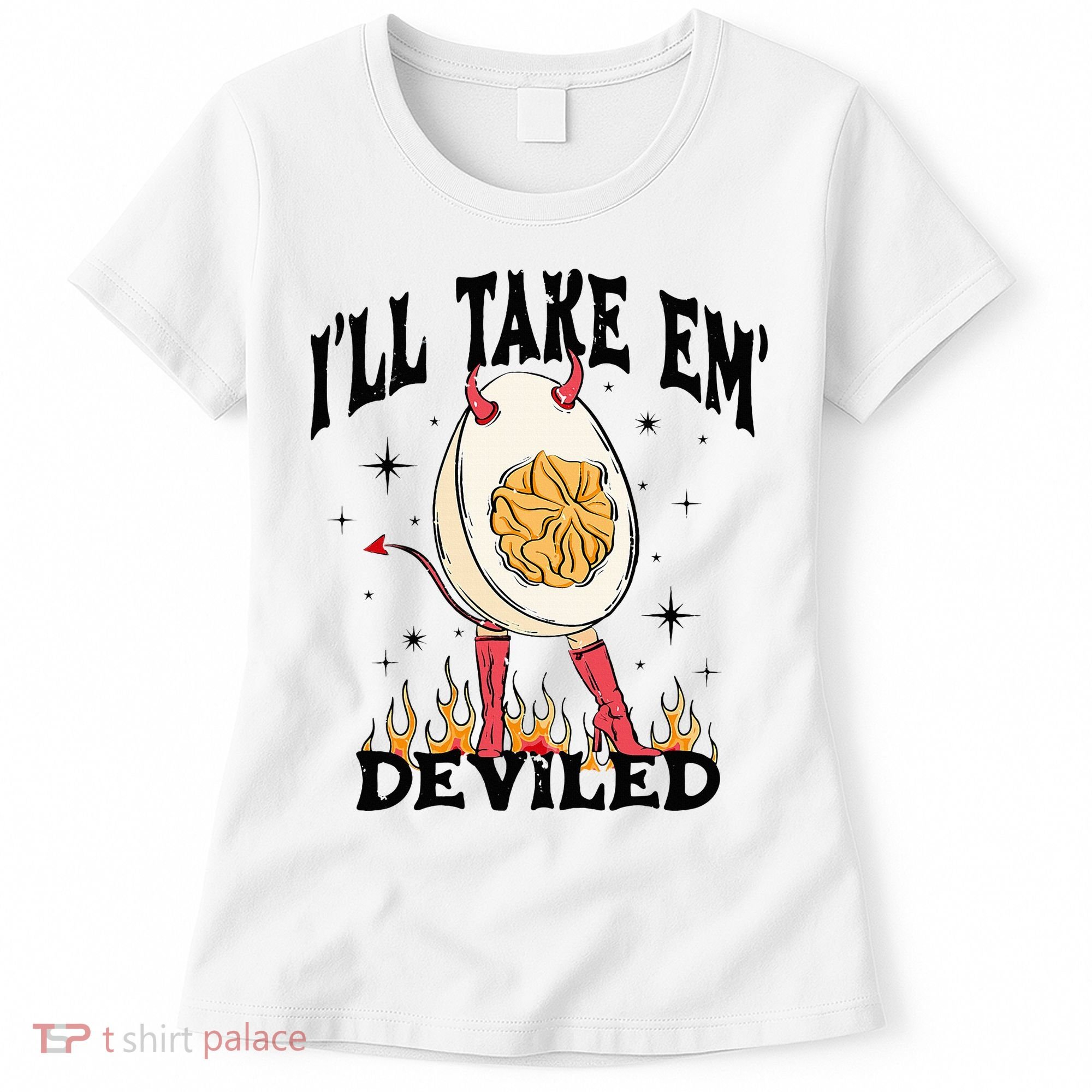 Groovy Ill Take Em Deviled Thanksgiving Funny Egg Women's T-Shirt