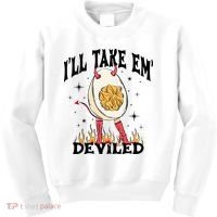 Groovy Ill Take Em Deviled Thanksgiving Funny Egg Kids Sweatshirt thumb 0